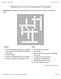 Veteran S Day Crossword Puzzle That Changes Each Time You Visit Crossword Puzzle Crossword Day
