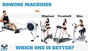 rowing machine vs elliptical trainer vs treadmill or bike