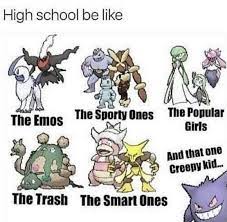 The Kids In Your Class In High School Pokemon Funny Funny Pokemon Fusion Pokemon