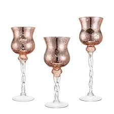 Here are a few examples of the actual wood log candle holders being crafted by the team at thatfamilyshop! Diamond Star Pink Mercury Crackle Glass Long Stem Tealight Candle Holders Centerpieces For Wedding Table Set Of 3 12 14 15 5 Tall Buy Online In Grenada At Grenada Desertcart Com Productid 202292012