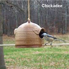 Pottery Bird Feeder In Warm Brown And Brown For By Jimandgina 24 00 Ceramic Birdhouse Bird Feeders Ceramics