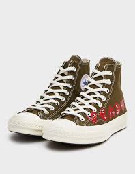 Comme Des Garcons Play X Converse Chuck Taylor Multi Heart 1970s Hi Play Converse High Multi Heart Sneaker In Khaki Sneakers Converse Converse Chuck Taylor High Top Sneaker