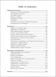 Calculus Ab Volume 1 Straight Forward Math Table Of Contents Rational Function Table Of Contents Design Table Of Contents