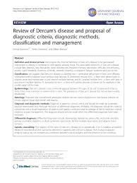 Review Of Dercum S Disease And Proposal Of Diagnostic Criteria Diagnostic Methods Classification And Management Topic Of Research Paper In Clinical Medicine Download Scholarly Article Pdf And Read For Free On Cyberleninka