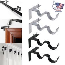 Not recommended for use on oak, pvc or metal trim. Window Treatments Hardware Kwik Hang Double Center Support Curtain Rod Bracket Into Window Frame Bracket Home Garden