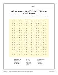 All of these are printable and completely free to use. Freedom Fighter S Word Search Black History Month Worksheets