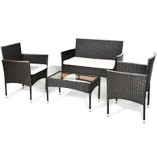 New and used items, cars, real estate, jobs, services, vacation we have a outdoor patio dining set for sale originally purchased at the d.o.t. Viewee 4 Pieces Patio Furniture Sets Rattan Wicker Patio Set With 2 Cushioned Chairs 1 Double Sofatable Outdoor And Indoor 1 Glass Top Patio 2 Blue Cushion Patio Furniture Accessories Patio Lawn