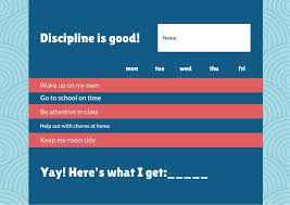 blue and red circles classroom discipline reward chart