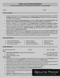 collections manager resume master