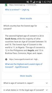 Depending on the jurisdiction, the legal age of consent is between 16 and 18. What Is The Legal Age Of Sexual Consent In Nigeria Politics Nigeria
