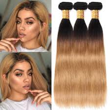 New ways to do an ombre hairstyle. Amazon Com Black Rose T1b 27 Straight Human Hair Weaves Black To Honey Blonde Ombre Hair 3 Bundles 8a 100 Peruvian Virgin Hair Extensions Silky Straight Dark Root Two Tone Hair Weaving