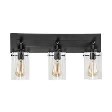 Dsi Lighting Brooklyn 21 In 3 Light Espresso Vanity Light With Clear Glass Shades Ds18557 The Home Depot Black Bathroom Light Fixtures Espresso Vanity Rustic Bathroom Lighting