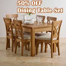 Shop for 5 piece oak kitchen table set at bed bath & beyond. The Taunton Rustic Brushed Solid Oak Dining Set With 4ft 7 Extending Dining Table And 6 Beige Fabric C Oak Dining Sets Solid Oak Dining Table Oak Dining Chairs