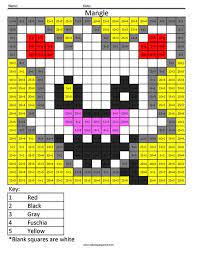 Golden Freddy Multiplication Coloring Page Coloring Squared Pixel Art Coloring Pages Lego Room