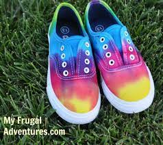 Diy tie dye shoes with shaving cream 扎染帆布鞋. Diy Tie Dye Children S Shoes My Frugal Adventures