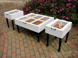 Sash Window Shadow Box Coffee Table And End Table Set In Bright White With Antique Pine Interior Shadow Box Coffee Table Window Coffee Table Shadow Box Table
