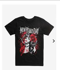 Pin By Zachary Abraham On New Year S Day Band Ashley Costello Mens Tops Mens Tshirts New Years Day Band