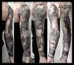 Black And Grey Tattoo Artists London Black And Grey Tattoos In London Full Sleeves Portraits Realism And Surrealism By Alo Loco Uk Black And Grey Tattoos Sleeve Tattoos Grey Tattoo