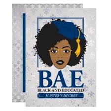 Bae Black And Educated Master S Degree Graduation Invitation Zazzle Com Graduation Invitations Masters Degree Graduation Masters Graduation