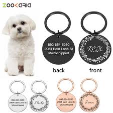 Pet id tags with your contact information can dramatically increase the chances of reuniting with your pet if they get lost. Engraved Pet Id Tags Personalized Pet Id Name Number Address For Dog Cat Puppy Collar Tag Pendant Pet Accessories Id Tags Aliexpress