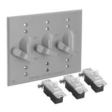 Toggle Switch Cover Kit House Weatherproof 3 Gang Outdoor Vertical Metallic Gray 50169512609 Ebay