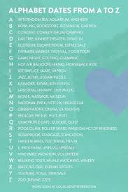 Alphabet Dating Ideas Creative Date Night Ideas From A Z Dreamdates Looking For Creative Date Night Alphabet Dating Creative Date Night Ideas Creative Dates