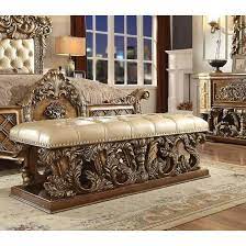 Enjoy free shipping on most stuff, even big stuff. Major Q Victorian European Style Bedroom Bench In Metallic Antique Gold Perfect Brown Wayfair