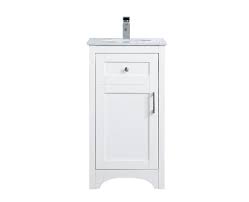 18 inch single bathroom vanity in white