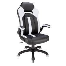 Realspace Bonded Leather High Back Gaming Chair Black White Officesupply Com