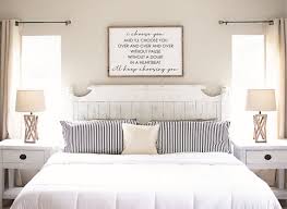 Use this guide from the home depot to find beautiful master bedroom aim for master bedroom decor that feels restful and makes you happy. Wedding Gift Home Decor Above Bed Art Farmhouse Wall Decor Master Bedroom Always Kiss Me Goodnight Anniversary Gift Rustic Sign Home Living Home Decor Delage Com Br