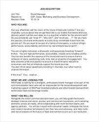 Investment manager manages overall bank's investment portfolio. Free 9 Sample Brand Manager Job Description Templates In Pdf