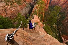 The hike begins on a paved concrete sidewalk as it works its way up to the base of the true climbing portion. Angels Landing Zion National Park Hiking