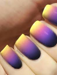 Black And Purple Ombre Nails Yellow Purple Ombre Nails Thenailtrail Purple Ombre Nails Ombre Nails Yellow Nails