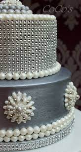 Silver And Pearl Wedding Cake Cake Wraps Cake Gorgeous Cakes