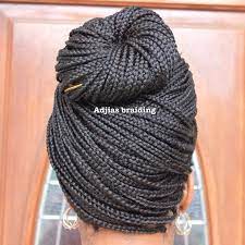 Black braided updo for twists or box braids. Top 20 Box Braids Updo Hairstyles