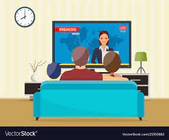 Family With Cat Watching Tv Daily News Program Sitting On The Couch At Home In The Living Room Download A Free Prev Ilustrasi Buku Objek Gambar Gambar Digital