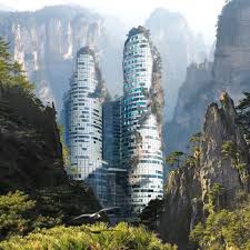 Urbanisation Des Montagnes D Avatar Chine Montagne Immeuble La Defense Reve Photo Collage Montage Surrealisme Poesie Artist Photomontage Paysage Montage Photo