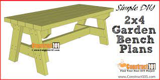 Colorful garden bench with reclaimed pallet boards. Simple 2x4 Garden Bench Plans Free Pdf Download Construct101