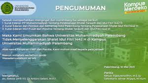 Menjawab salam dengan isyarat dalam shalat. Pengumuman Pelaksanaan Sholat Idul Fitri 1442 H Di Kampus Umpalembang Universitas Muhammadiyah Palembang