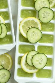 Hydrating Lemon Cucumber Ice Cubes Recipe In 2020 Lemon Cucumber Lemon Water Detox Recipe Cucumber