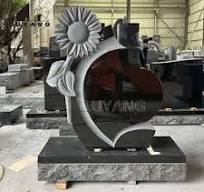 Sunflower Headstone - Custom Carved Granite Memorial