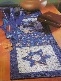Hanukkah Quilt Kit Table Runner Sewing Project Jewish Star Menorah Centerpiece Hanukkah Crafts Jewish Crafts Hannukah Crafts