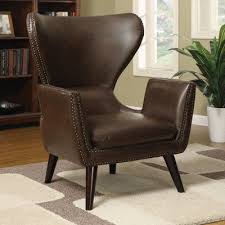 Coaster Furniture Cupertino Wingback Accent Chair 902089 Coasterfurniture Leather Accent Chair Accent Chairs Brown Accent Chair
