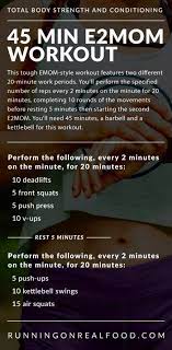 Maybe you would like to learn more about one of these? 45 Minute E2mom Workout Running On Real Food Emom Workout 45 Minute Workout Wod Workout