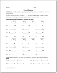 Activities and materials found at. Rf 2 3b Vowel Teams Worksheet