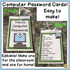 For sd cards, the format is of fat32. Editable Student Computer Password Cards So Easy To Make Tpt