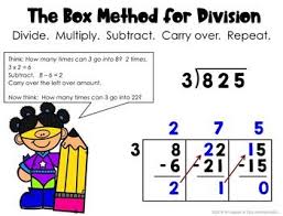 Long Division Box Method Task Cards With And Without Remainders Bundle Division Strategies Long Division Task Cards