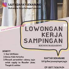 Jenis pekerjaan ini terbilang sangat fleksibel, namun juga mentargetkan penyelesaian setiap artik. Kerja Sampingan Dibawa Pulang Jogja Lowongan Kerja Penjahit Di Insiwi Lokerjogja Id