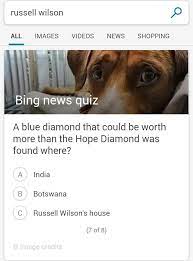 The trivia questions connect with bing's image . Question 7 On Today S Bing News Quiz Seahawks