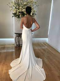Material Polyester Silhouette Mermaid Dress Length Floor Length Sleeve Length Sleeveless Neckli Crepe Wedding Dress Minimalist Bride Wedding Dresses Simple